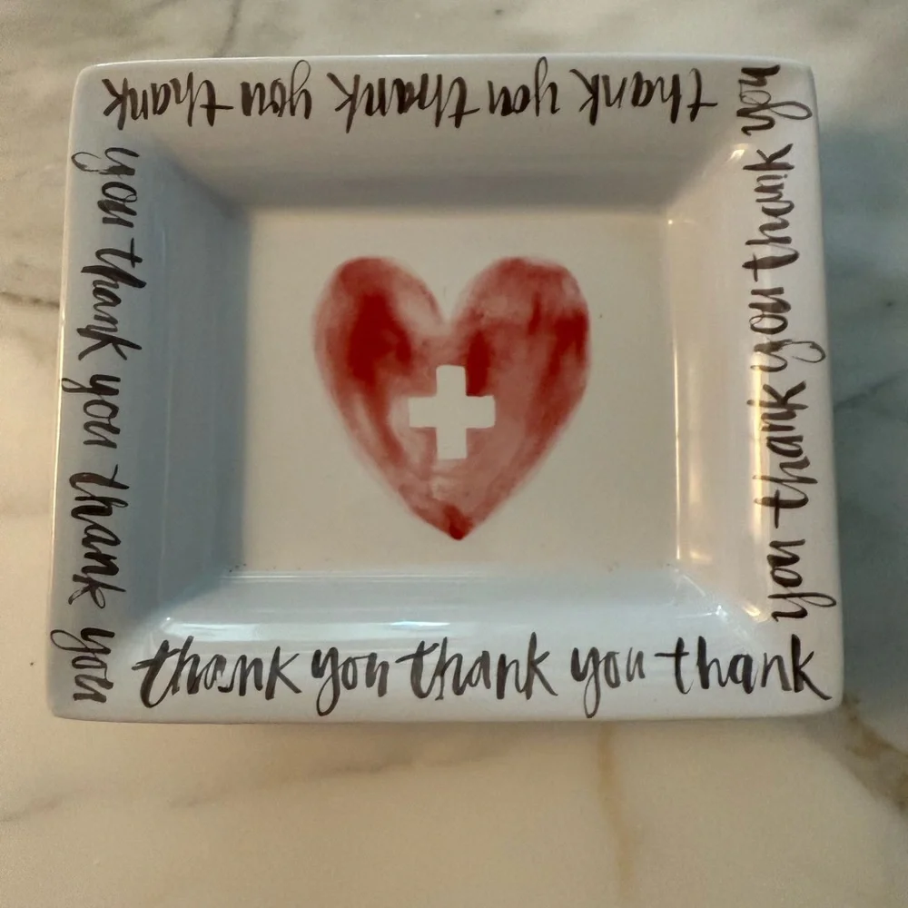 Heart Design Thank You Tray